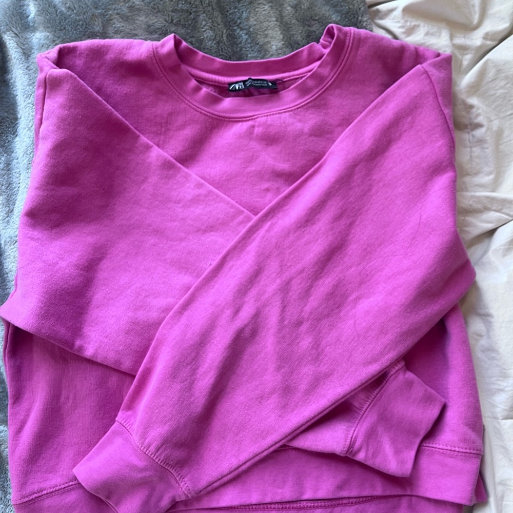 Hot pink zara crewneck